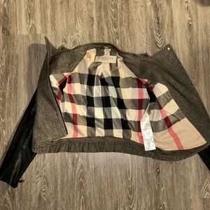 Burberry Gray Jacket with Plaid Interior